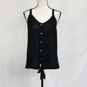Mittoshop Waffle Knit Tie Front Tank